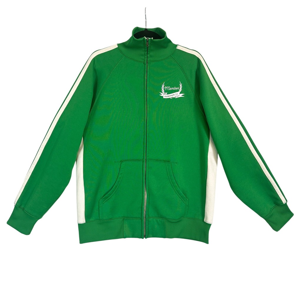 Floritauk‎ Tennis Club Jacket Green Stripe Country Club Montauk Hamptons L Retro